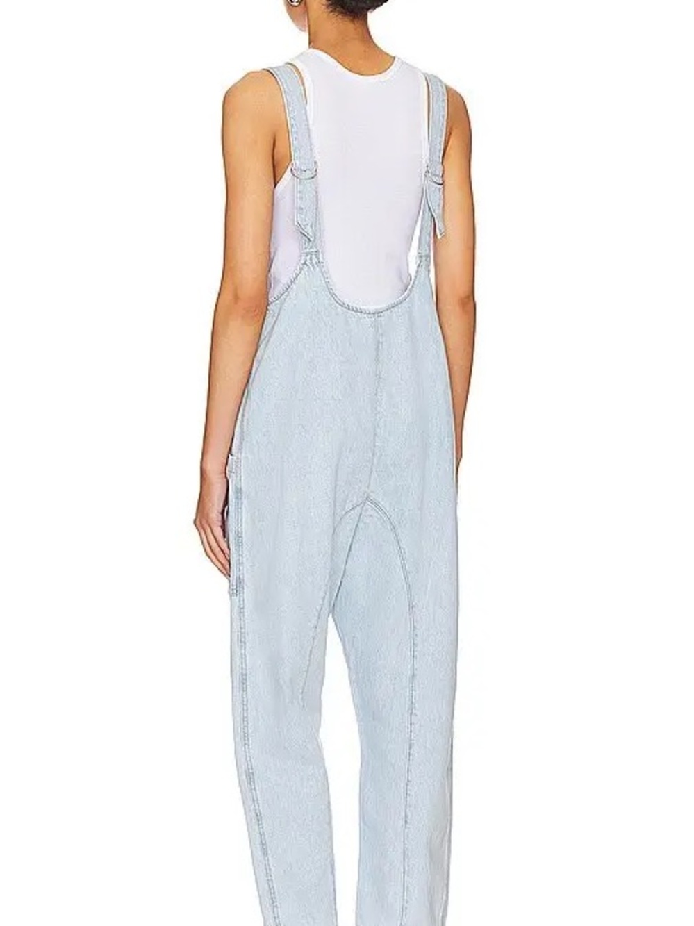 We The Free Free People High Roller Light Wash Denim Jumpsuit - Picture 2 of 5